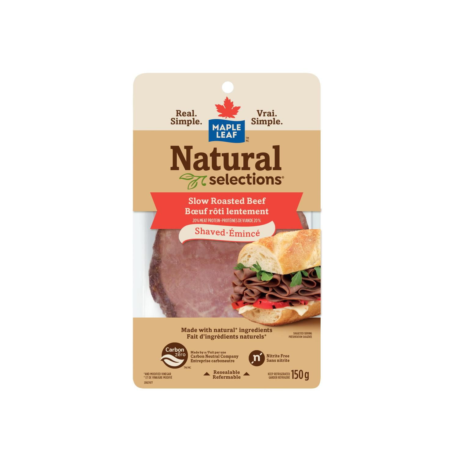 Rosbif émincé Natural Selections Viande de charcuterie Maple Leaf