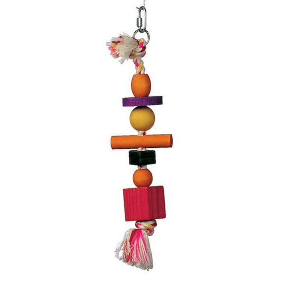 Living World Junglewood Bird Toy Rope with 3 beads, 2 blocks, 1 cylinder & 1 peg