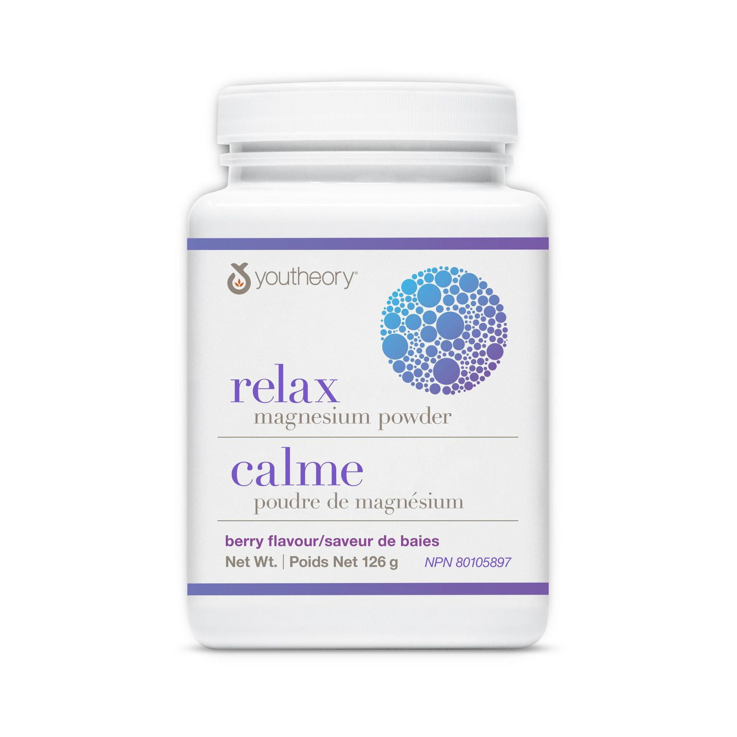Youtheory Relax Magnesium Powder Berry Flavour, 126 g