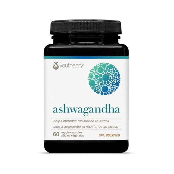 Youtheory Ashwagandha, 60 Veggie Capsules