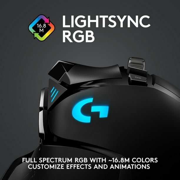 Souris de jeu optique sans fil Logitech G502 Lightspeed 16000 DPI, noir 