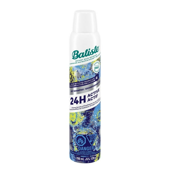 Batiste Sweat Activated Dry Shampoo, Neutralizes Odor for Up to 24 Hours & Prevents Sweat Buildup in Hair, Waterless Shampoo, 200ml, BATISTE DRY SHAMPOO 24H ACTIVE+