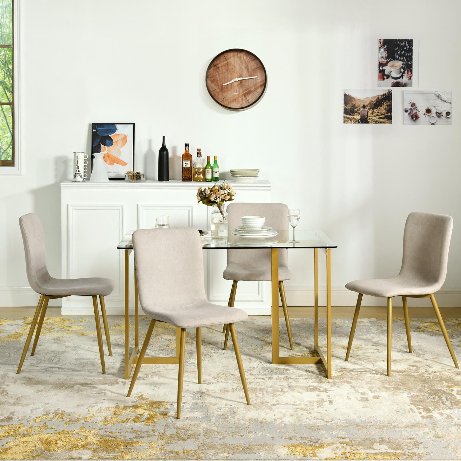 Dining Room Suitable Dining Chair Green (Set of 4) Walmart Canada