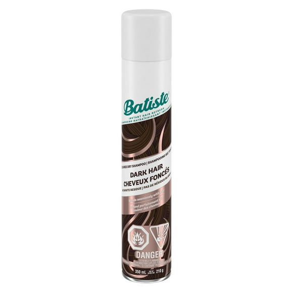 Batiste Dark Dry Shampoo Spray, Value Pack, For Dark & Deep Brown Hair, Refresh Hair And Absorb Oil Between Washes, Waterless Shampoo For Added Hair Texture And Body, 350 mL, BATISTE DRY SHAMPOO DARK 350ML