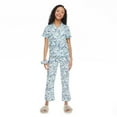 thumbnail image 1 of Justice Girls' Notched Collar Pajamas with Scrunchie 3-Piece Set, 1 of 8