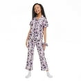thumbnail image 1 of Justice Girls' Notched Collar Pajamas with Scrunchie 3-Piece Set, 1 of 8
