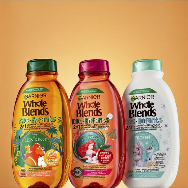 GARNIER Whole Blends Kids Shampooing pour enfants 2-en-1 Revitalisant, 250  mL Shampoo, 250 mL 