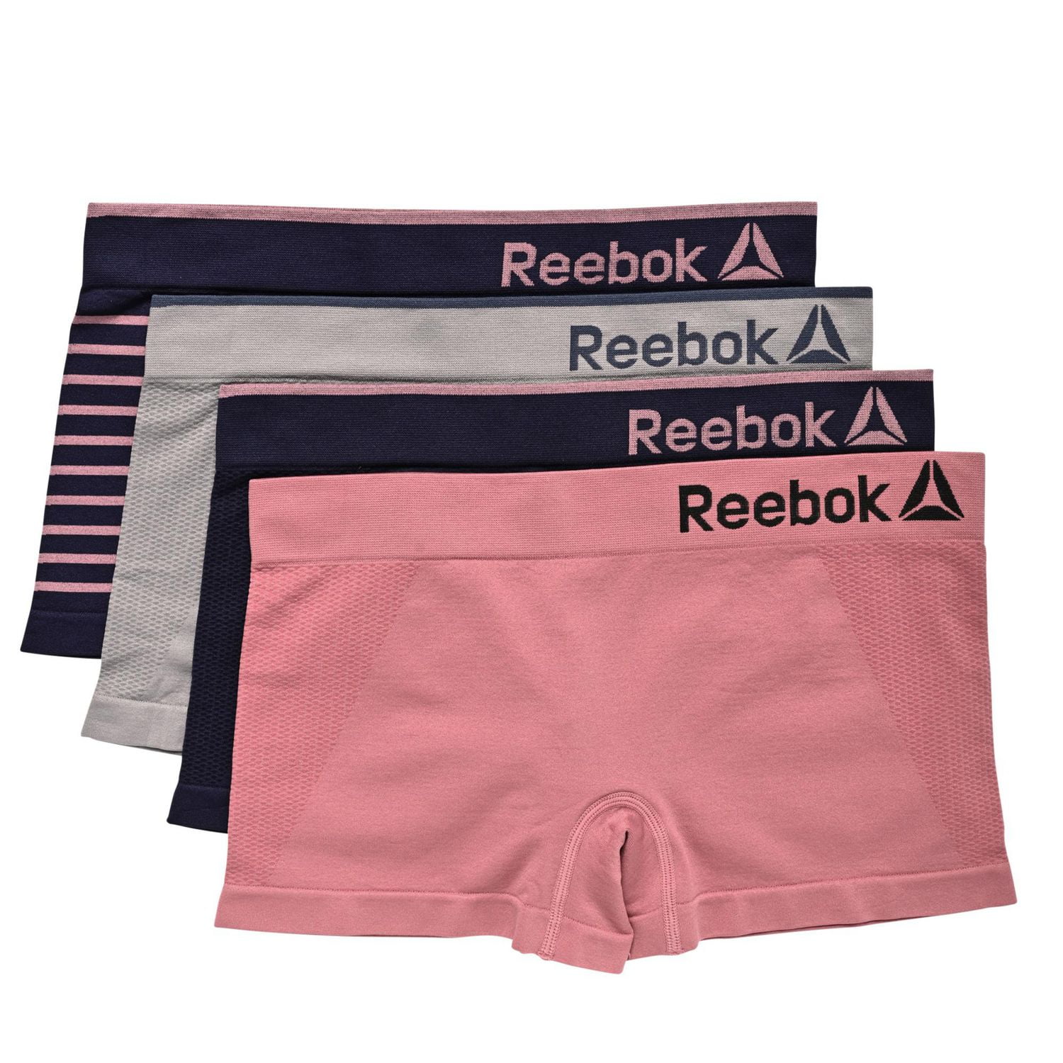 Reebok Women's Underwear - Performance Seamless Boyshorts (4 Pack), Size  Small, Charcoal Melange/Rhubarb at  Women's Clothing store