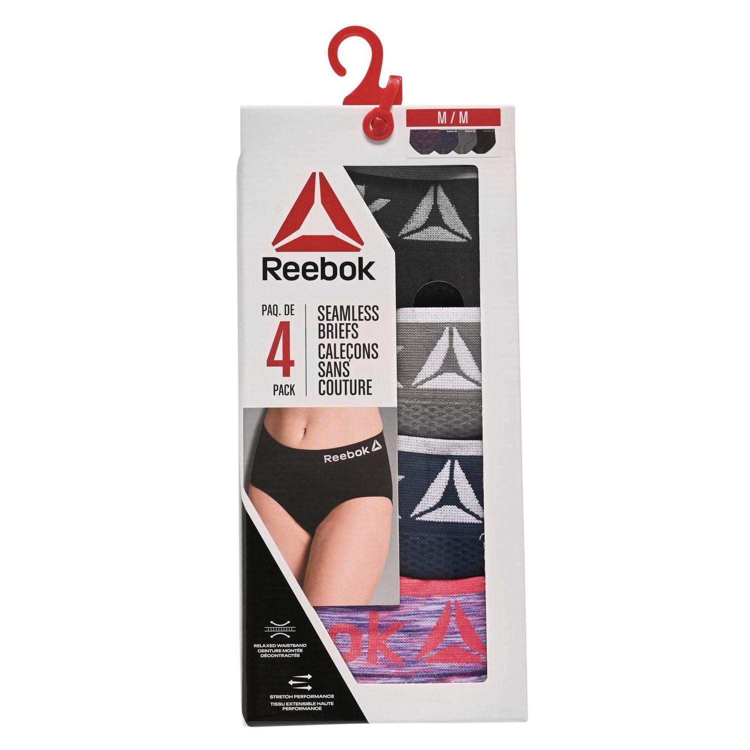 Reebok Women?s Underwear ? Seamless High Waist Brief Panties (4 Pack), Size  Large, Rose Dust/Sharkskin/Black/Natural