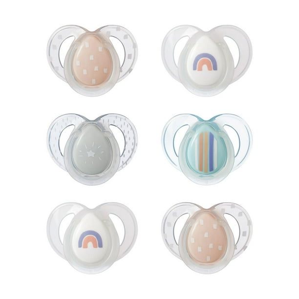 Tommee Tippee Ultra-Light Silicone Pacifier, Includes Sterilizer Box, 0-6m,  2-Count (Colors Will Vary), 0-6 months, 2 Count 