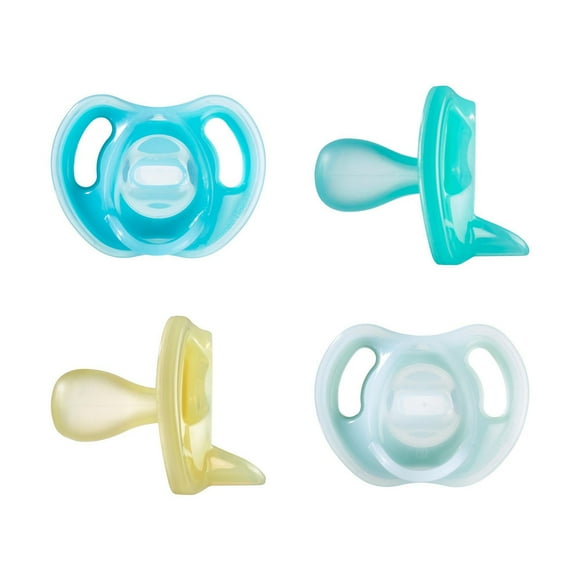 Tommee Tippee Ultra-Light Silicone Pacifier, Symmetrical One-Piece Design, BPA-Free Silicone Binkies, 6-18m, 4 Count