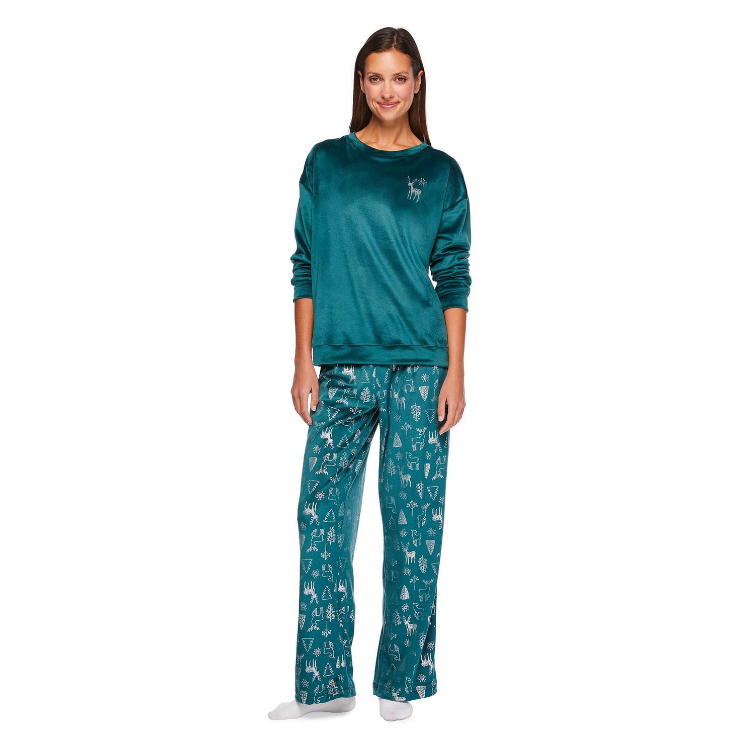 George Women's Velour Pajama 2-Piece Set