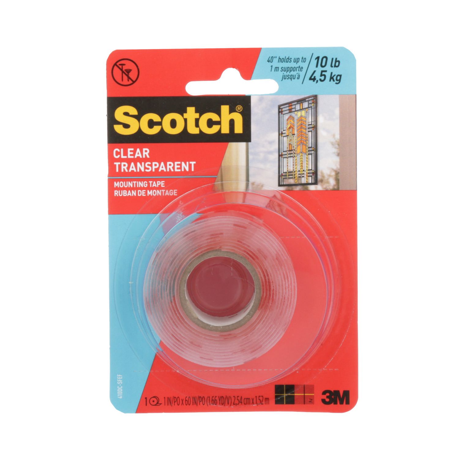 Scotch® Heavy Duty Mounting Tape, 410DC-SFEF, Double Sided, Clear ...