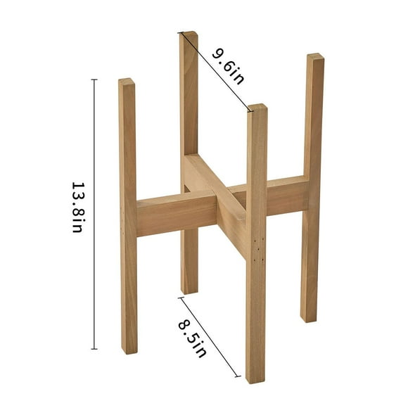 HOME TRENDS 8 IN WOOD PLANT STAND, 8 IN PLANT STAND