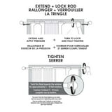 Maytex Smart Rods Twist and Shout Tension Window Curtain Rod, Adjust 48 ...