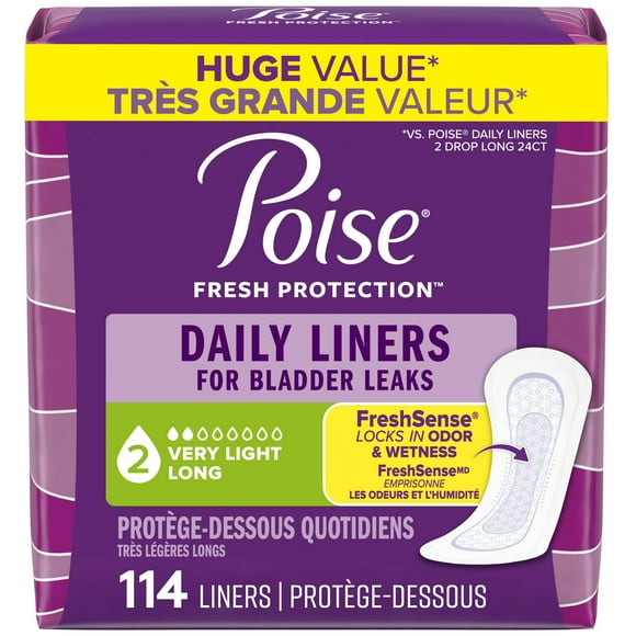Protège-slips pour incontinence quotidienne Poise, absorption très légère