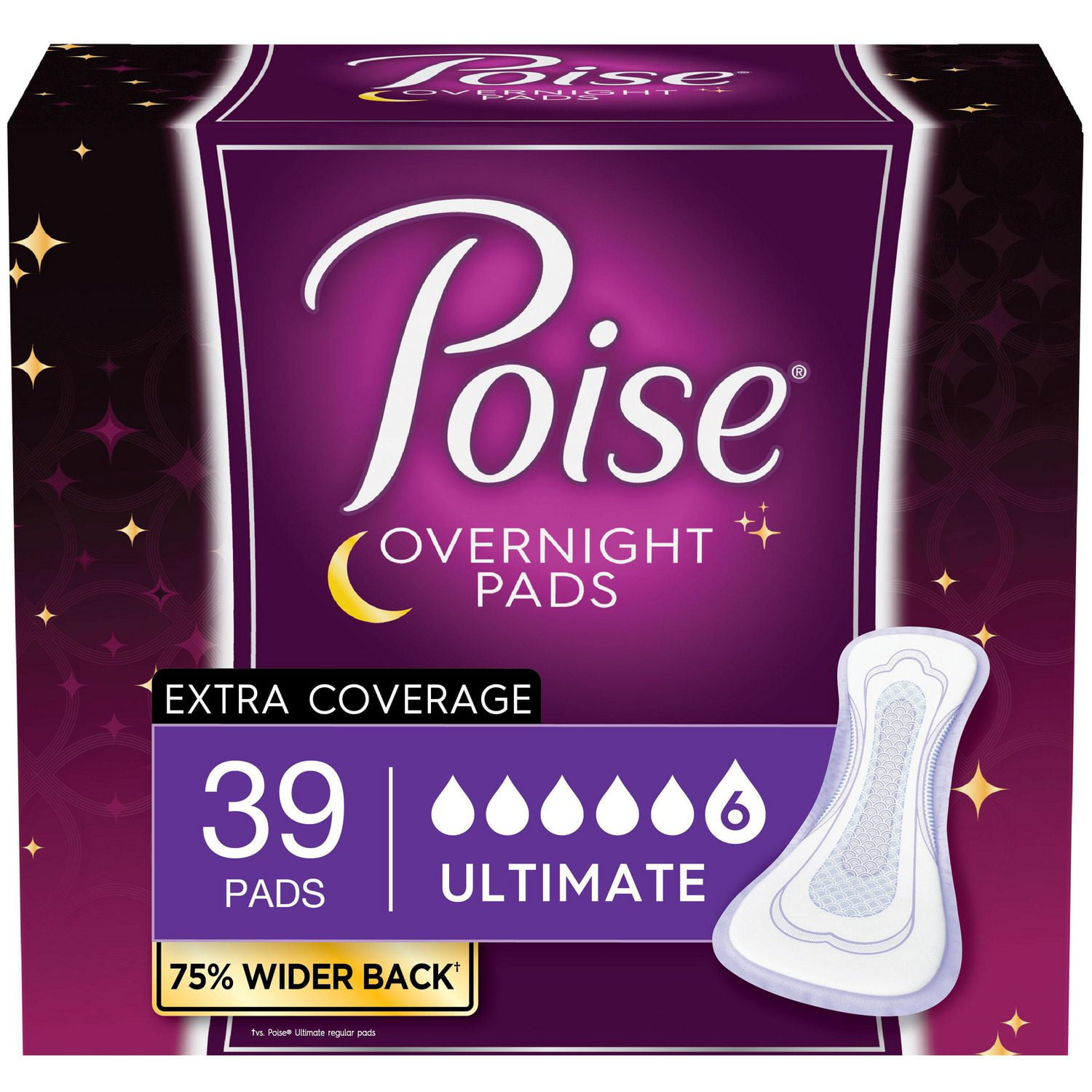 Poise Incontinence Pads for Women, 6 Drop, Ultimate Absorbency, Regular,  112Ct 