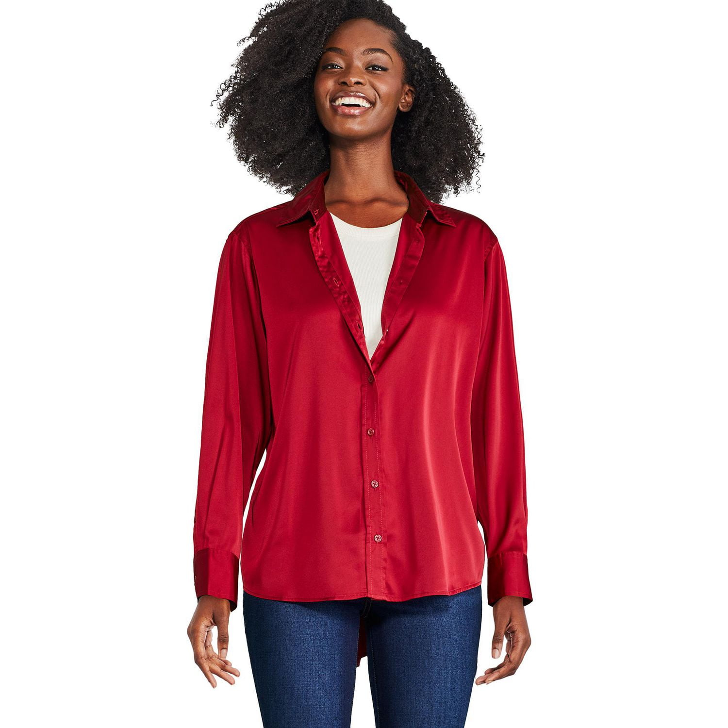 oversized satin blouse