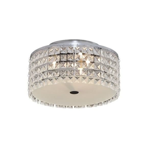 BAZZ Plafonnier chrome et verre 11 po