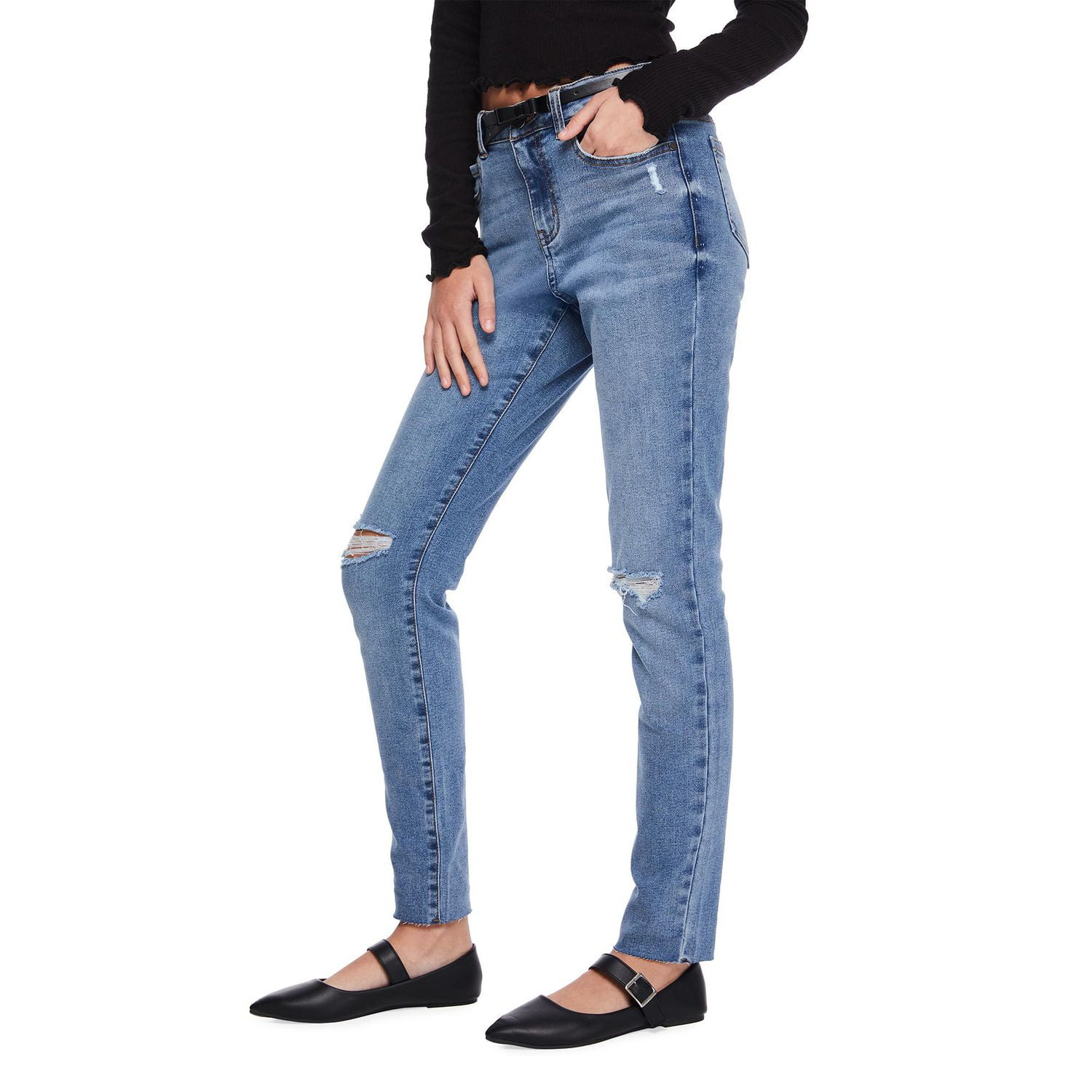 Jean déconstruit coupe moulante avec ceinture à nouer My Sister’s Closet pour filles