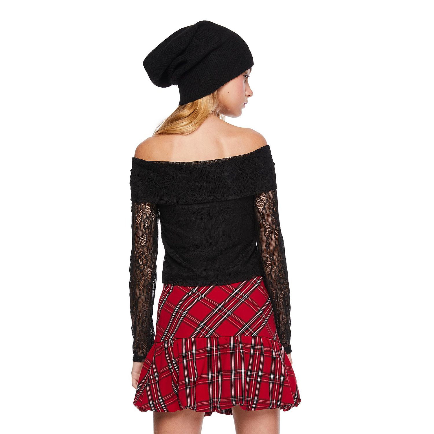 My Sister's Closet Girls' Off-the-Shoulder Long Sleeve Lace Top