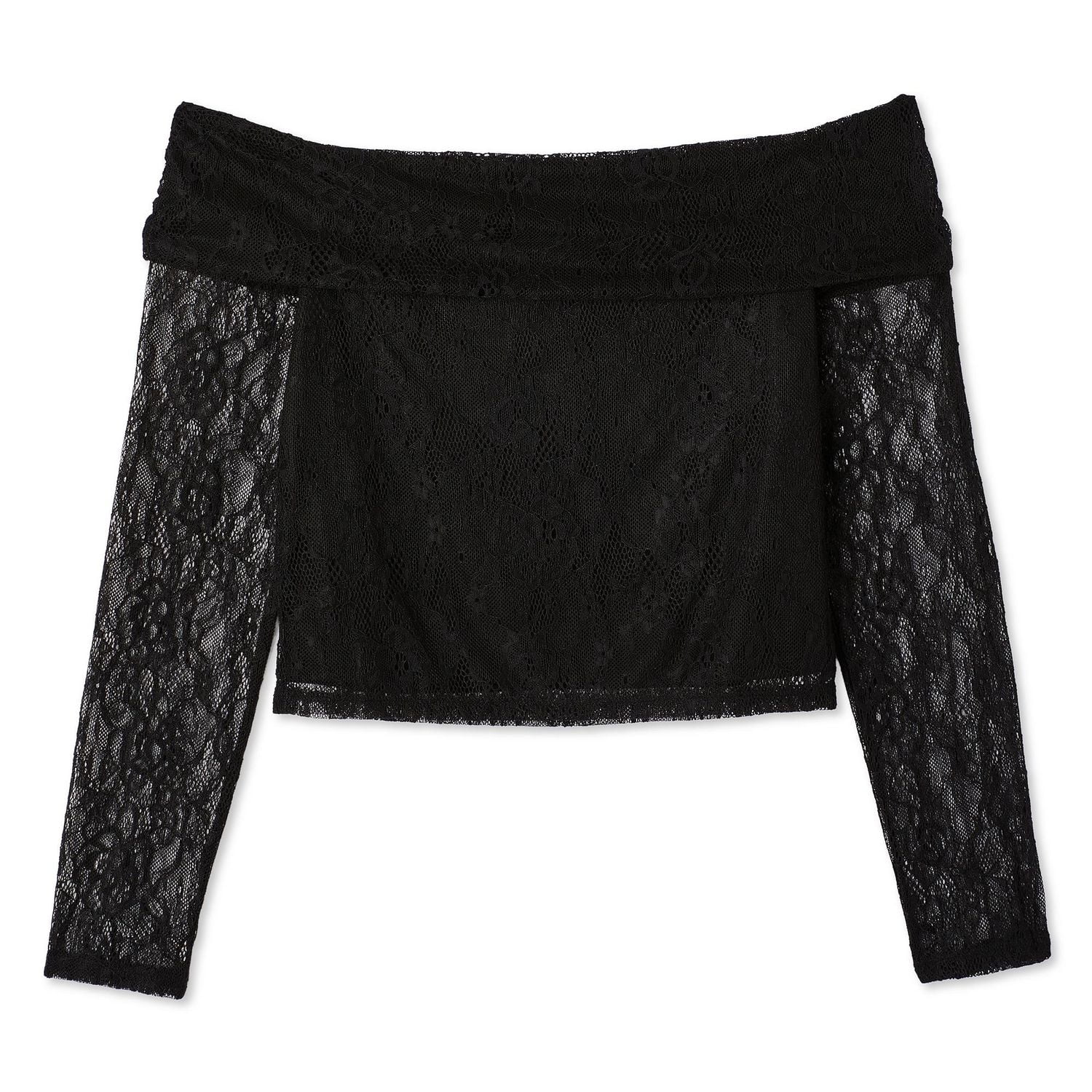 My Sister's Closet Girls' Off-the-Shoulder Long Sleeve Lace Top