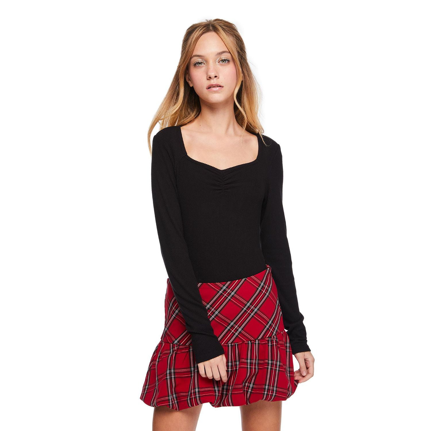 My Sister's Closet Girls' Long Sleeve Sweetheart Neck Bodysuit