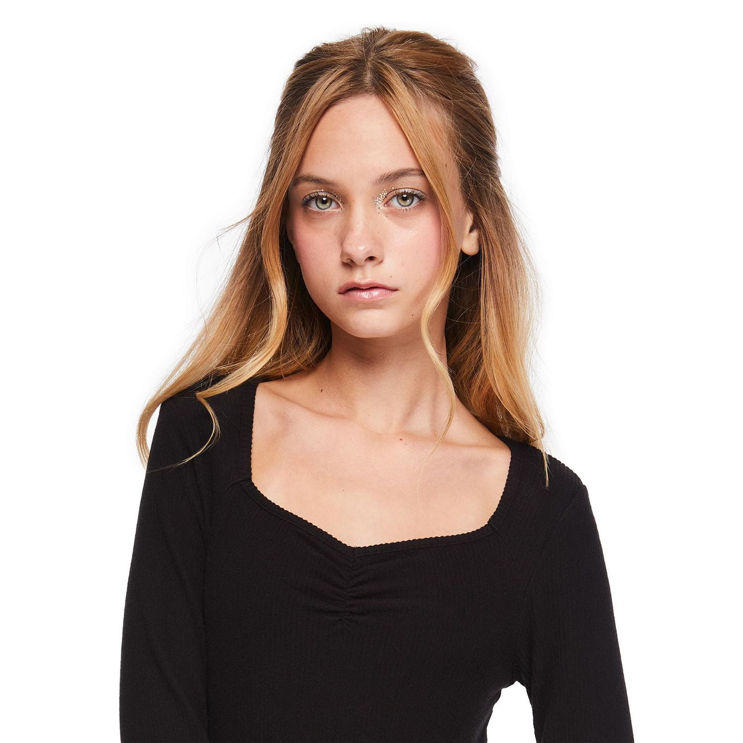 My Sister's Closet Girls' Long Sleeve Sweetheart Neck Bodysuit