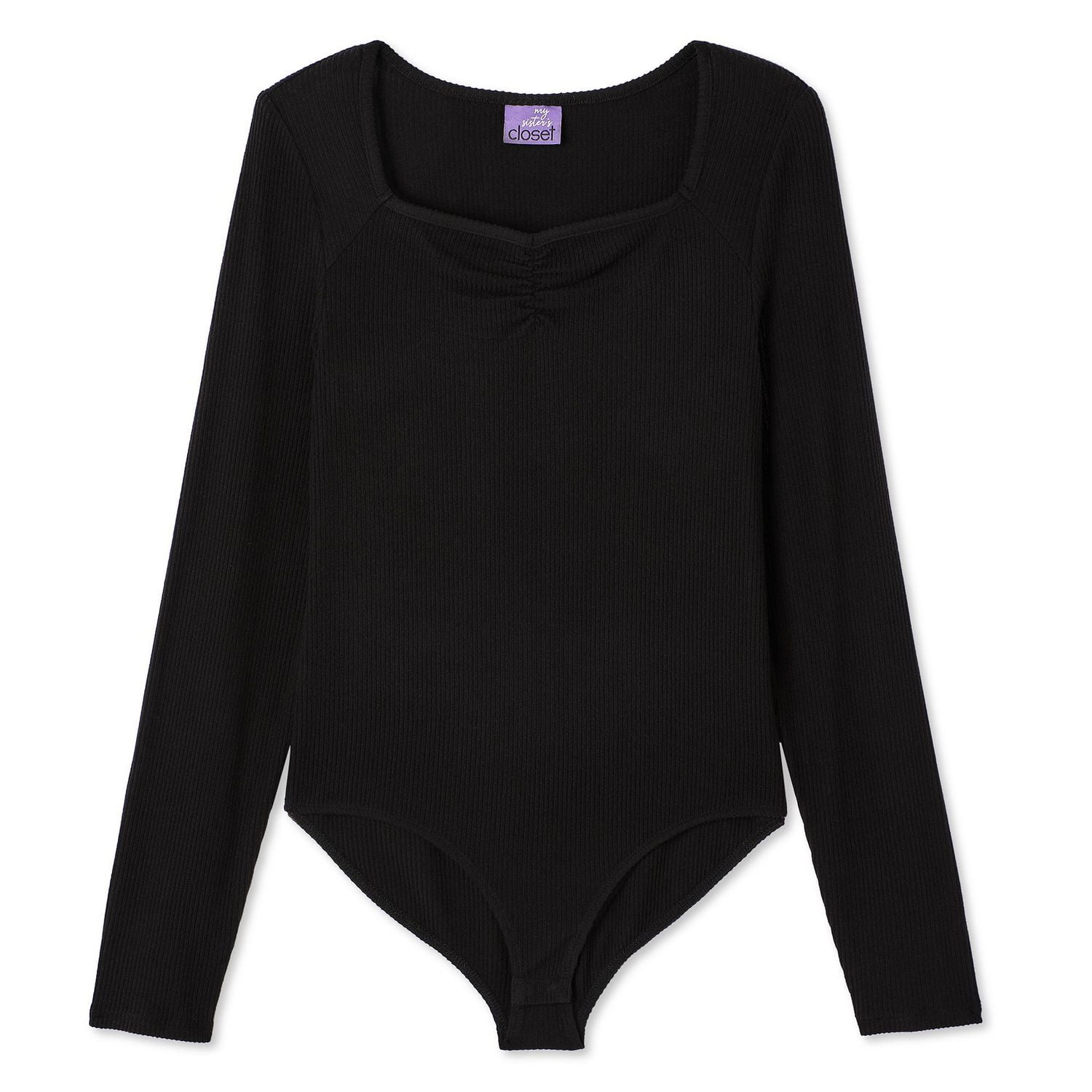 My Sister's Closet Girls' Long Sleeve Sweetheart Neck Bodysuit
