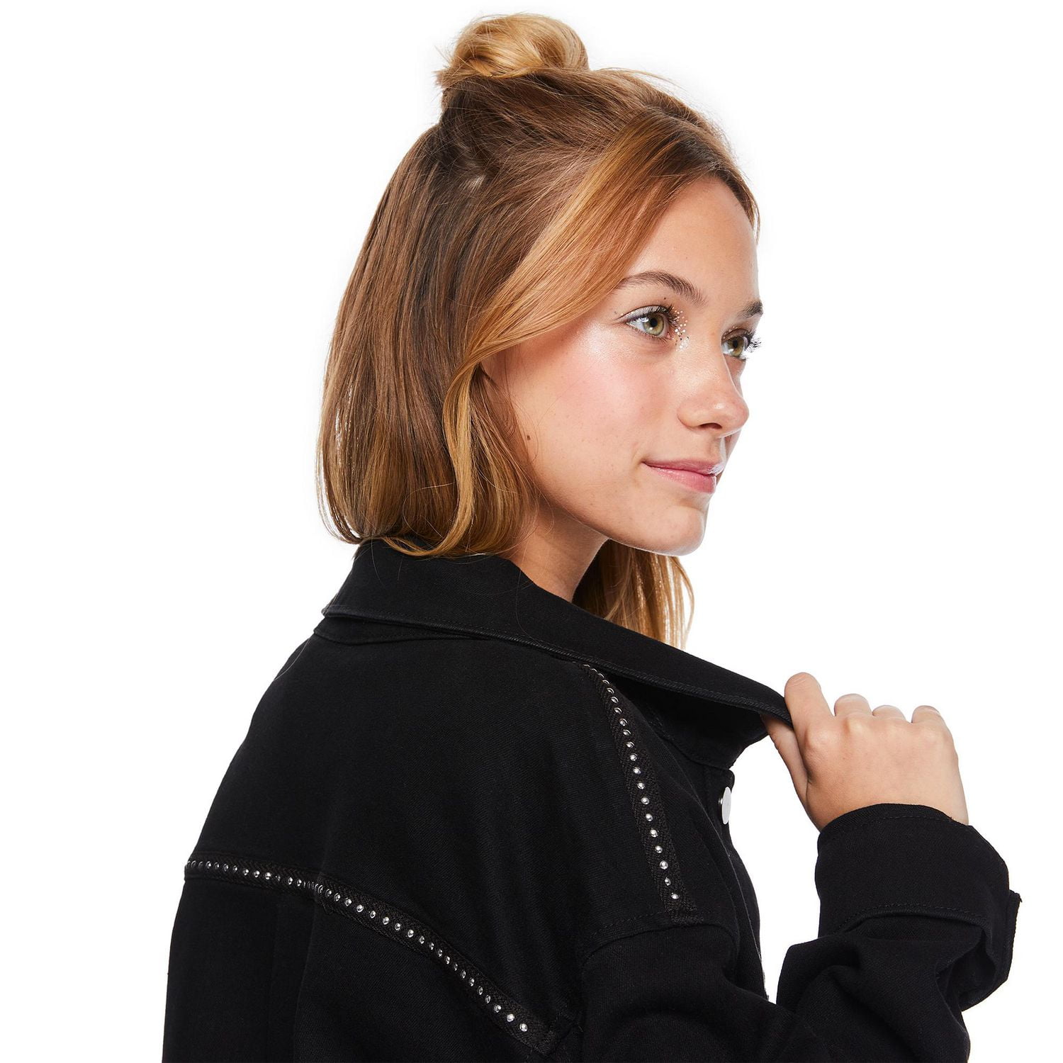 Veste-chemise avec boutons à pression et clous My Sister’s Closet pour filles