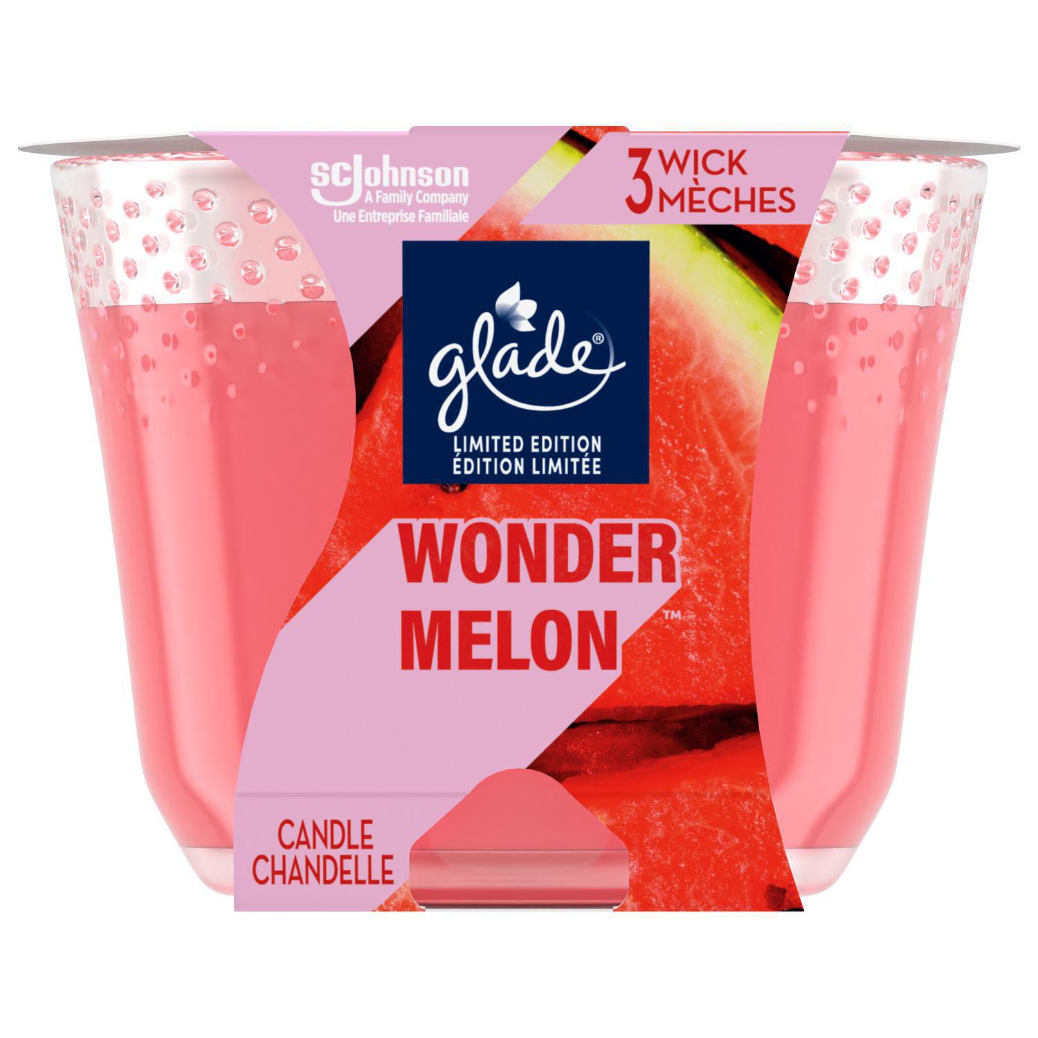 Glade® Scented Candle, Wonder Melon™, 3-Wick Candle, 3-Wick Candle 