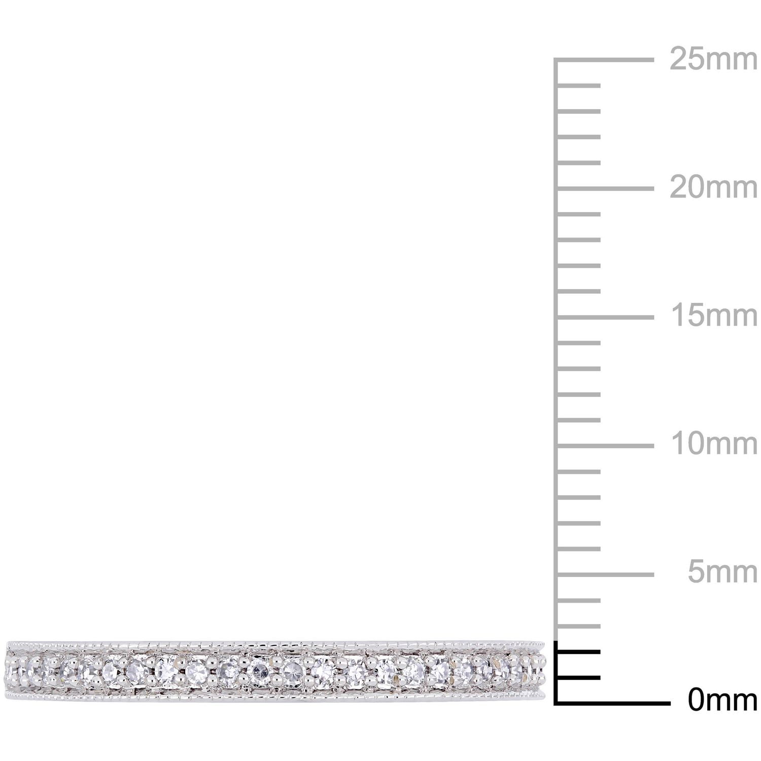 Miabella 1/8 Carat T.W. Diamond 14 K White Gold Eternity Wedding Band