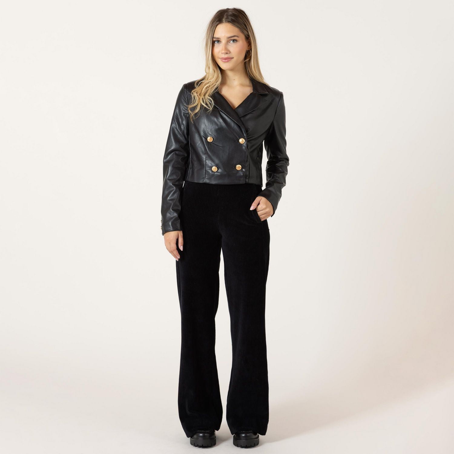 Bloom Girl Wide leg corduroy pant with elastic waist