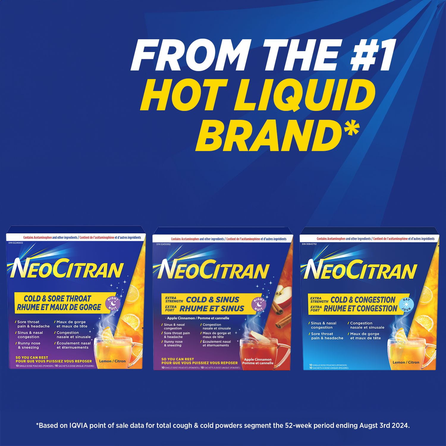 NeoCitran Extra-fort Rhume et Sinus. Médecine liquide chaude