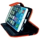 Étui portefeuille d'Exian pour iPhone 6 Plus - rayures orange et noires – image 3 sur 3