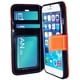 Étui portefeuille d'Exian pour iPhone 6 Plus - rayures orange et noires – image 2 sur 3