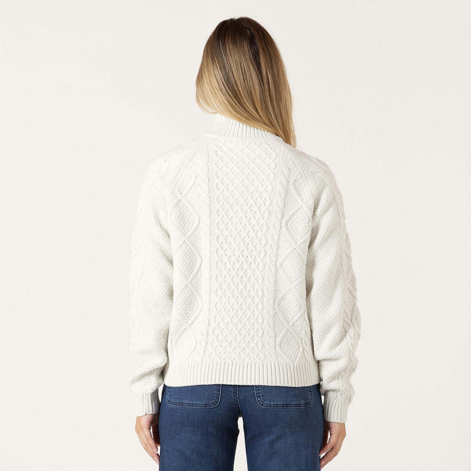 Bloom Girl Long Sleeve Cable Knit Sweater with Zipper
