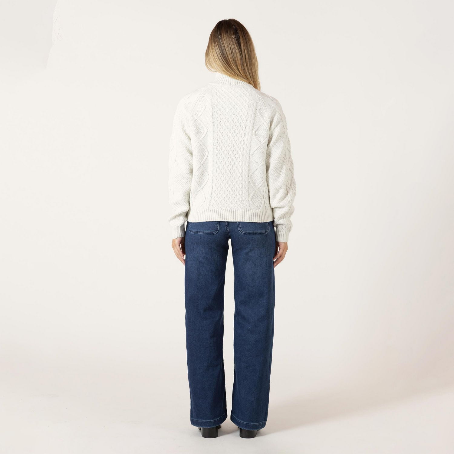 Bloom Girl Long Sleeve Cable Knit Sweater with Zipper