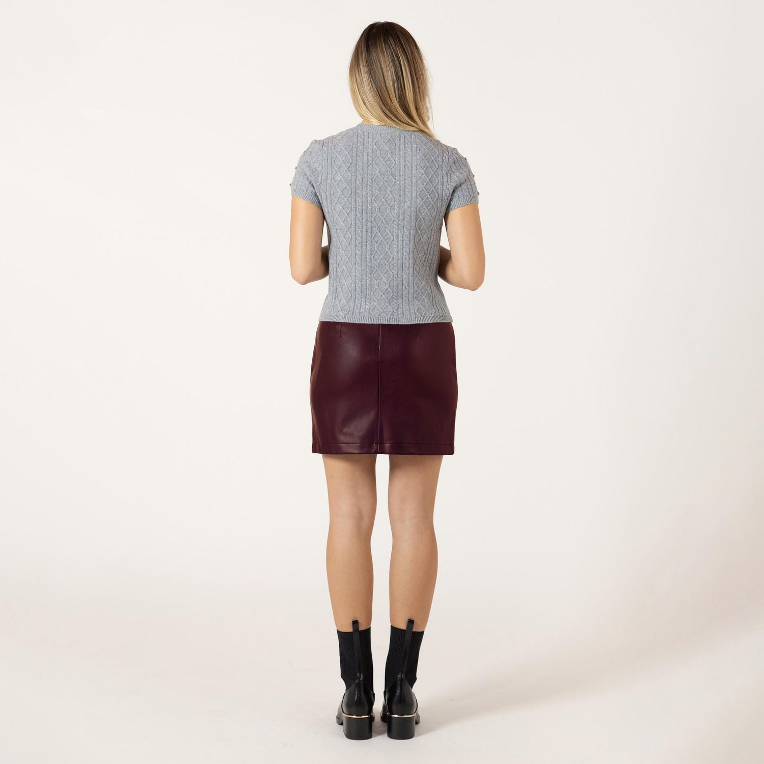 Bloom Girl Faux leather mini skirt