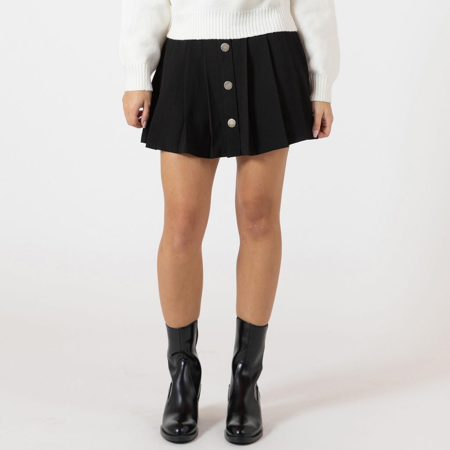 Bloom Girl mini-jupe plissée avec boutons