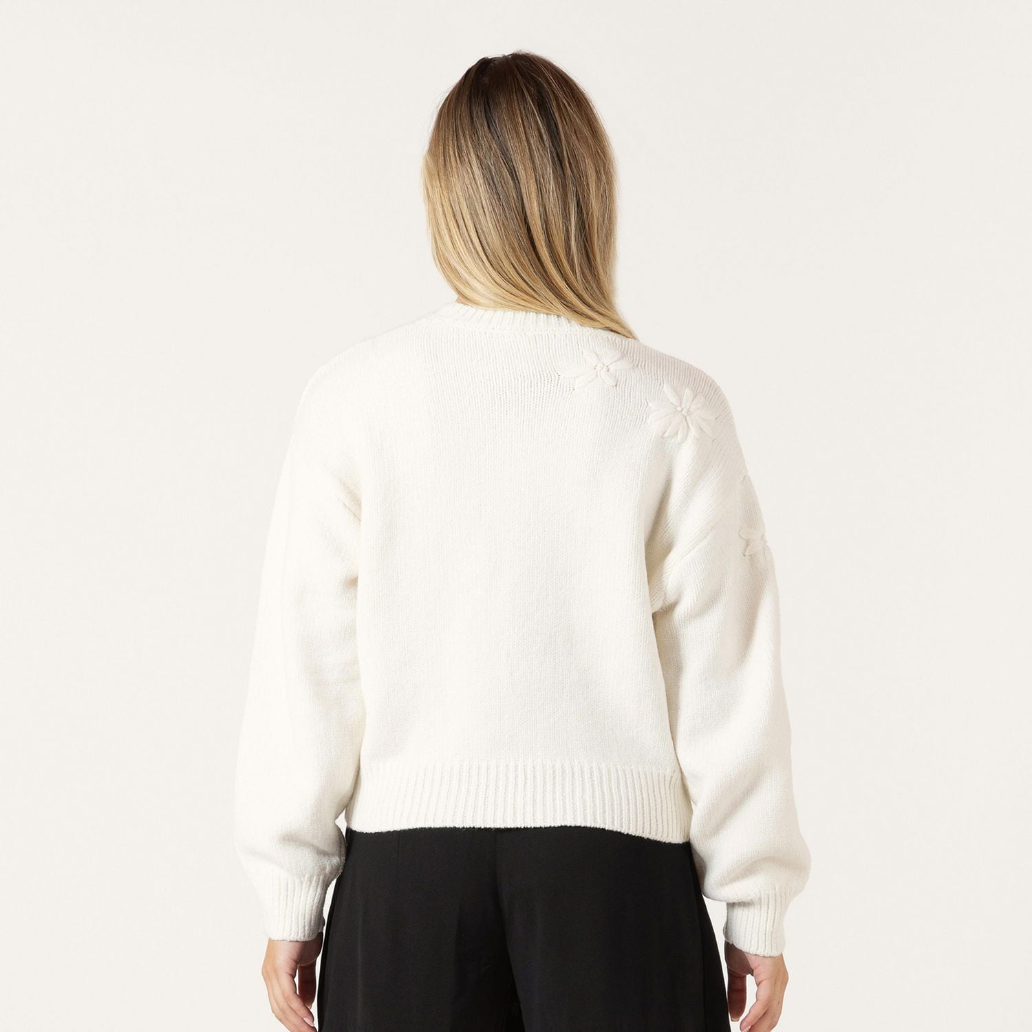 Bloom Girl Long sleeve sweater with floral details