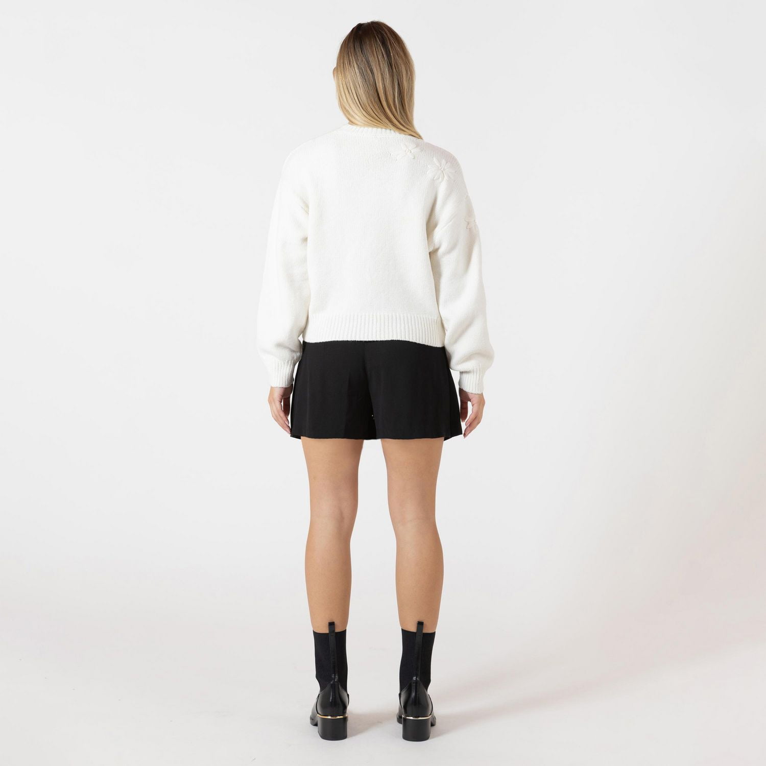 Bloom Girl mini-jupe plissée avec boutons