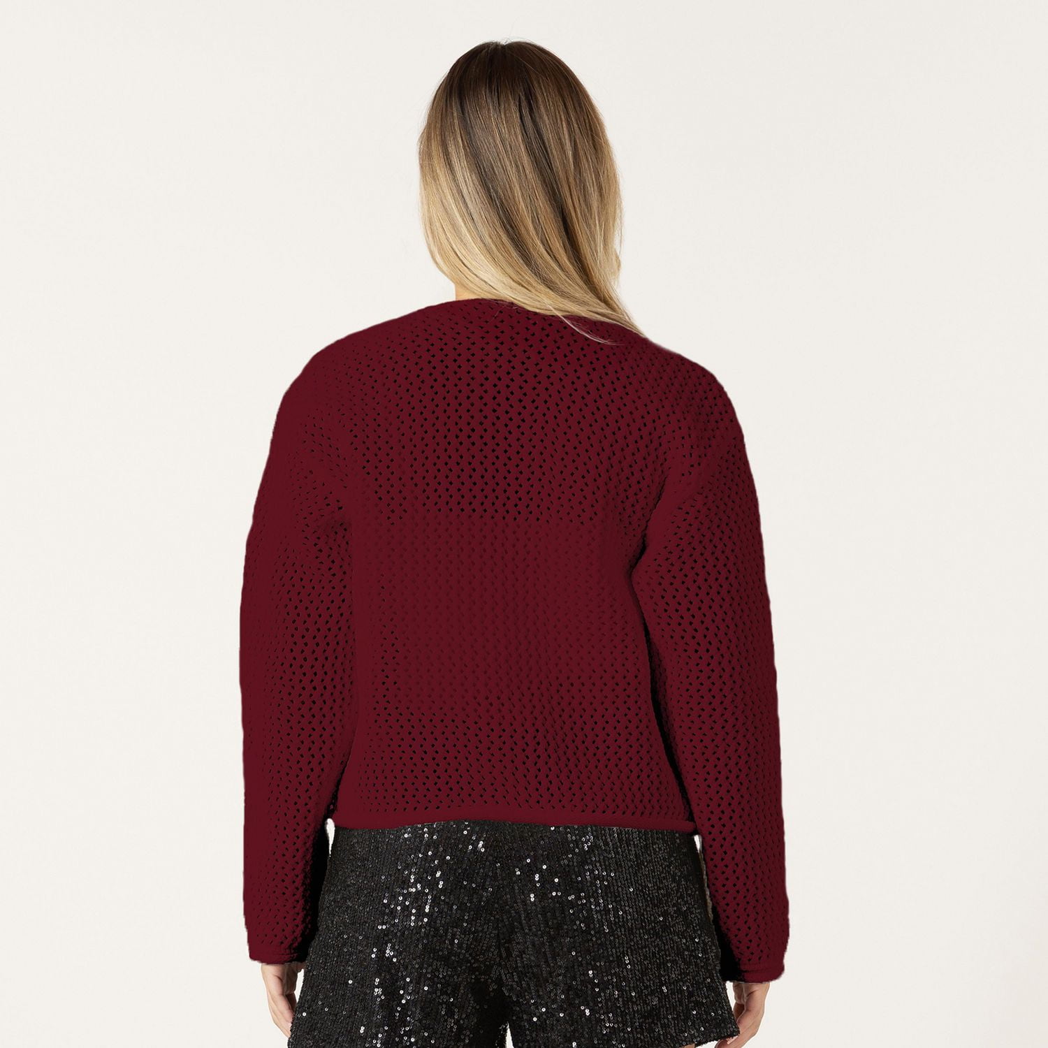 Bloom Girl Long sleeve knit cardigan with pockets and large buttons