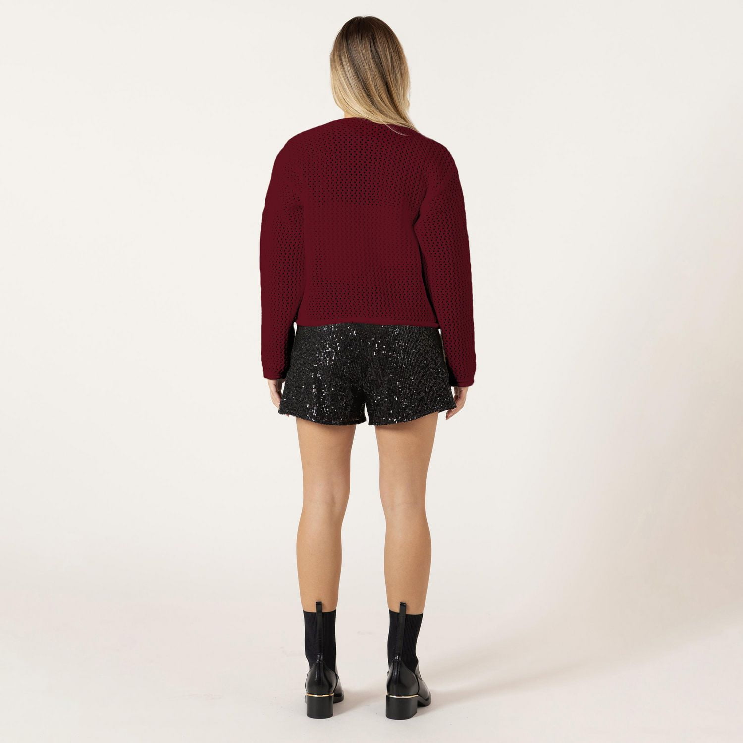 Bloom Girl Long sleeve knit cardigan with pockets and large buttons