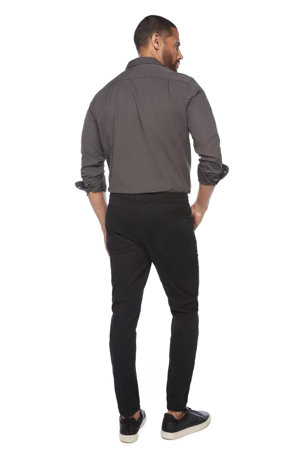 Jeaniologie ™ Men's 5-pocket Classic Cuffed Jogger- Black, size 28 - 38