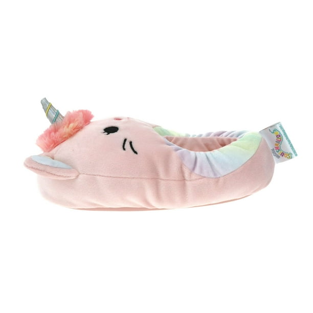 Pantoufles en peluche Squishmallows pour filles avec licorne. 