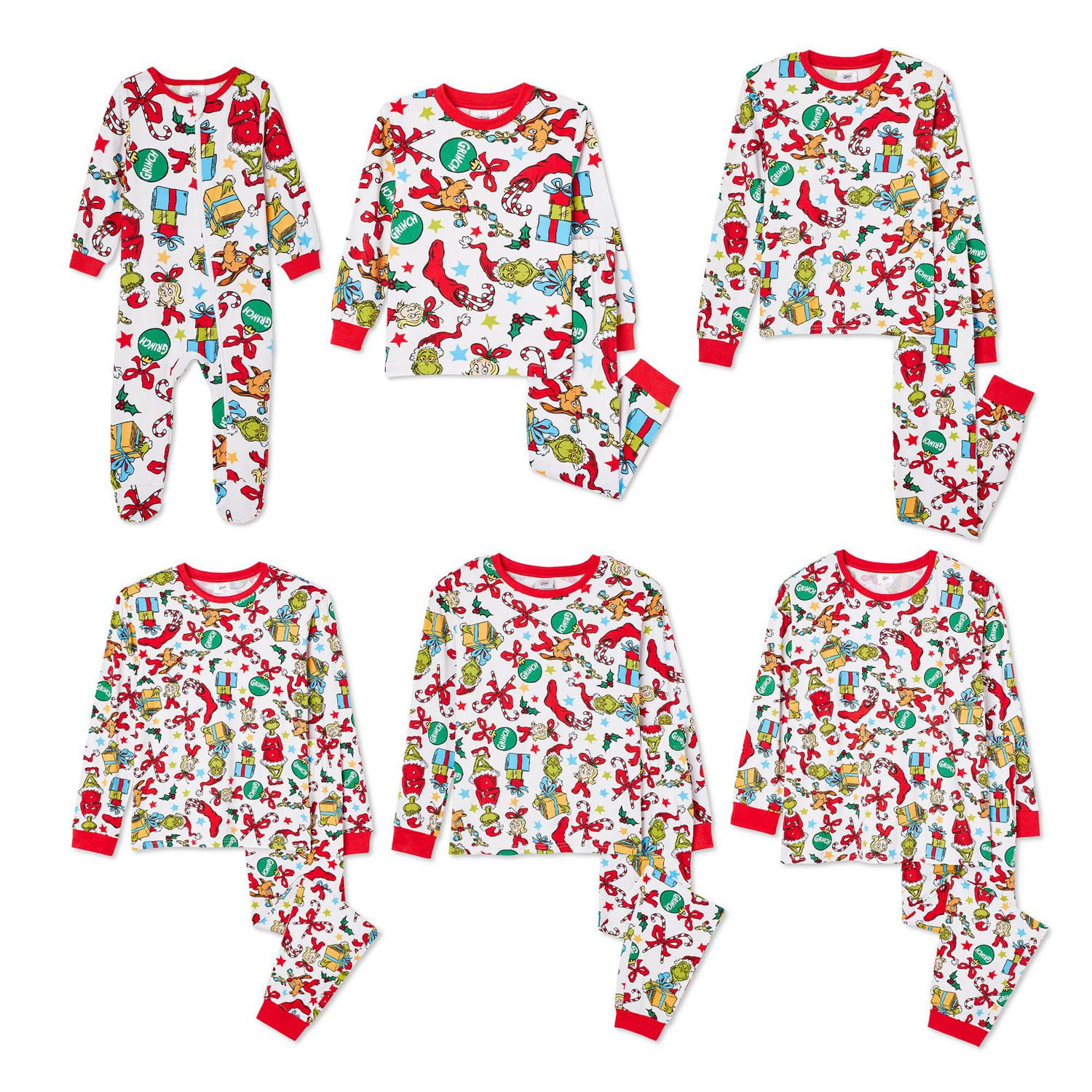 The Grinch Family Pajamas Sizes for the family