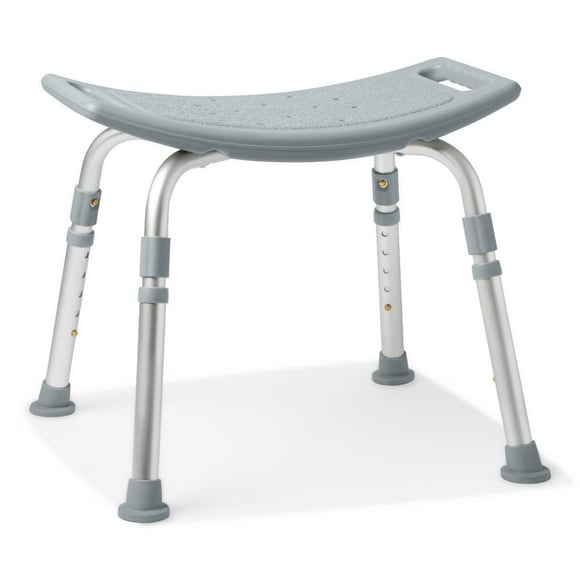 Medline Knockdown Shower Chair without Back, 15"-19" Seat Height, 400 lb. Weight Capacity