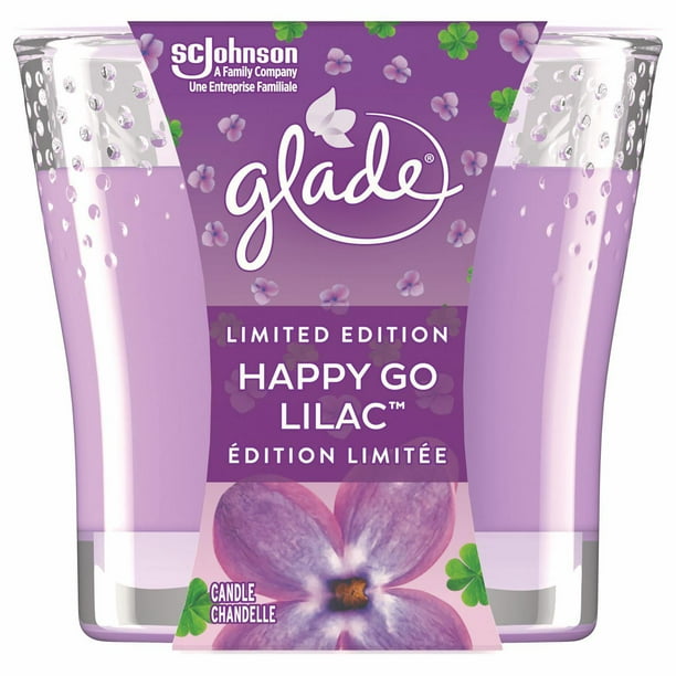 Glade® Scented Candle Air Freshener, Happy Go Lilac, 1Wick Candle