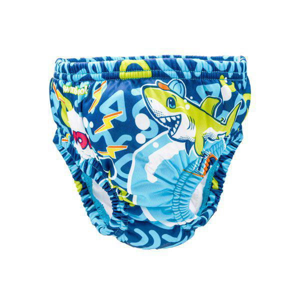 SwimSchool Re-Usable Swim Diaper with Elastic Waist and Leg Openings,  Shark, Small 